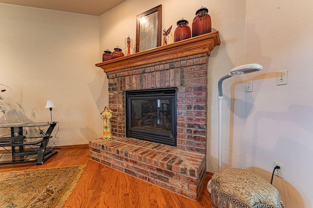 105 Kimberling Dr, Moore, OK 73160 - detailed view of a fireplace and wood finished floors