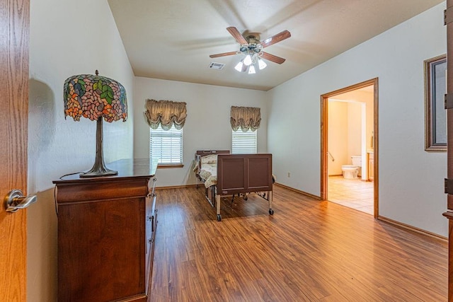 105 Kimberling Dr, Moore, OK 73160 - office area with a ceiling fan and wood finished floors
