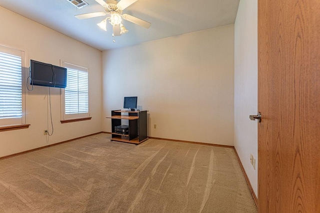 105 Kimberling Dr, Moore, OK 73160 - unfurnished office featuring carpet floors and ceiling fan