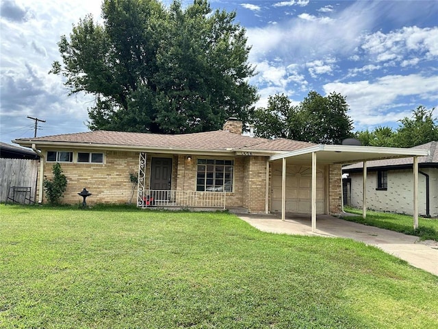 1328 Kinkaid Dr, Oklahoma City, OK 73119 - ranch-style home with a garage, brick siding, driveway, and a carport