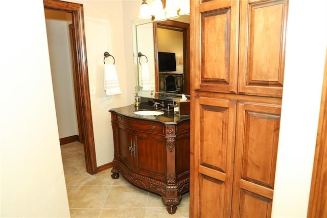 16721 Village Garden Dr, Edmond, OK 73012 - bathroom featuring vanity and tile patterned flooring