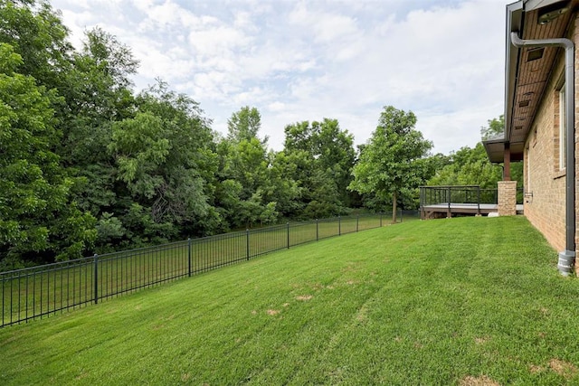 7600 Walk In The Park Dr, Edmond, OK 73034 - fenced backyard featuring a deck