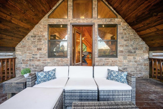 25 Paint Horse Cir, Broken Bow, OK 74728 - view of patio featuring an outdoor living space