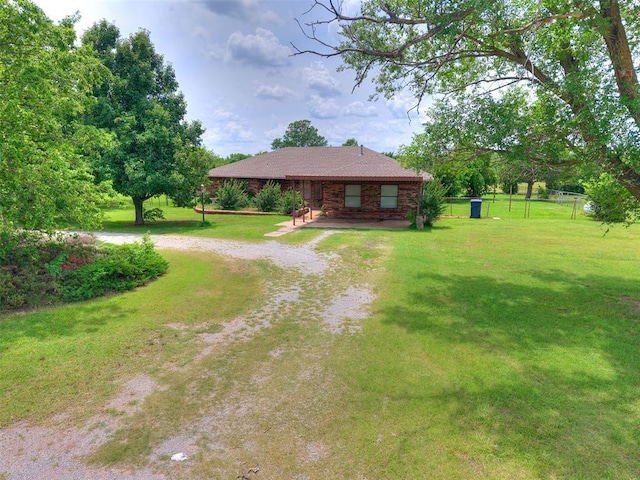 14601 Prairie Ln, Oklahoma City, OK 73165 - ranch-style home with curved driveway