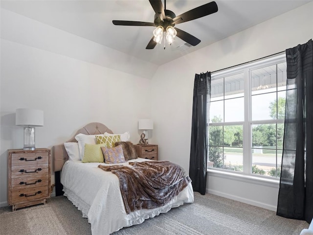 408 Nantucket Blvd, Norman, OK 73071 - bedroom with carpet floors, a ceiling fan, and vaulted ceiling