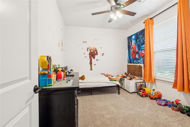 10413 SW 51st St, Mustang, OK 73064 - carpeted bedroom featuring ceiling fan