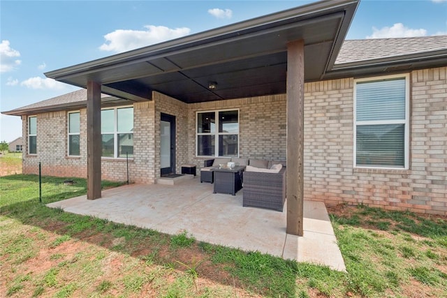 10413 SW 51st St, Mustang, OK 73064 - view of patio with an outdoor living space