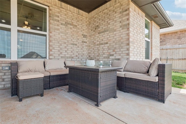 10413 SW 51st St, Mustang, OK 73064 - view of patio featuring an outdoor living space