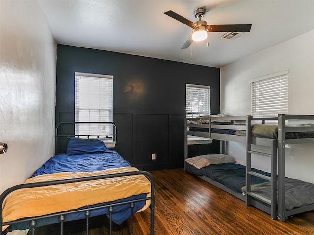 2016 Hardin Dr, Oklahoma City, OK 73111 - bedroom featuring wood finished floors and ceiling fan