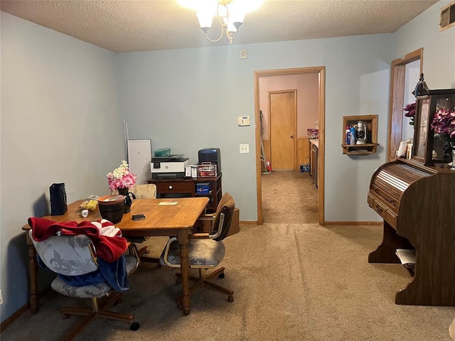 601 N Broadway St, Hobart, OK 73651 - office area featuring carpet floors and a textured ceiling