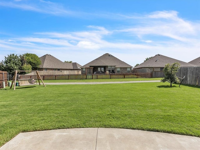 18716 Lazy Grove Dr, Edmond, OK 73012 - fenced backyard featuring a playground