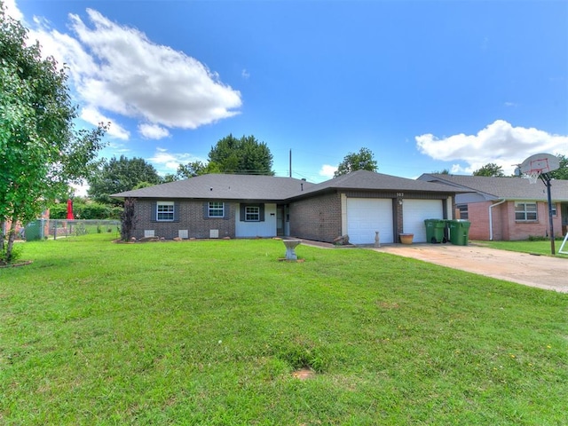 502 Walnut Ave, Yukon, OK 73099 - single story home with a garage, brick siding, and concrete driveway