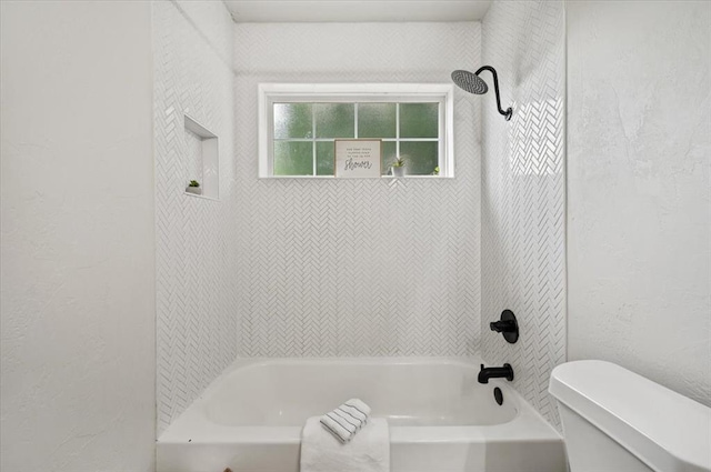 908 NW 12th St, Moore, OK 73160 - bathroom with washtub / shower combination and a textured wall