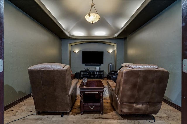1704 NW 171st St, Edmond, OK 73012 - cinema featuring baseboards and a raised ceiling