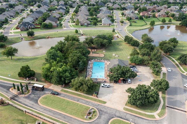 1704 NW 171st St, Edmond, OK 73012 - aerial view of property's location with a nearby body of water and nearby suburban area