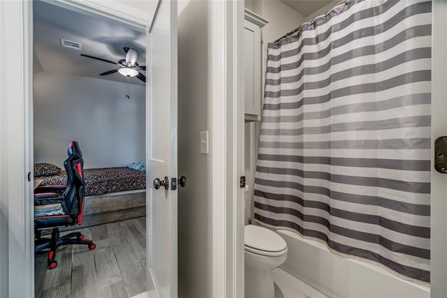 18445 Austin Pl, Edmond, OK 73012 - full bath with shower / bath combo with shower curtain and ceiling fan
