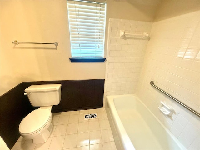 2608 SW 93rd, Oklahoma City, OK 73159 - bathroom featuring tile patterned floors, pet washing station, and tub / shower combination