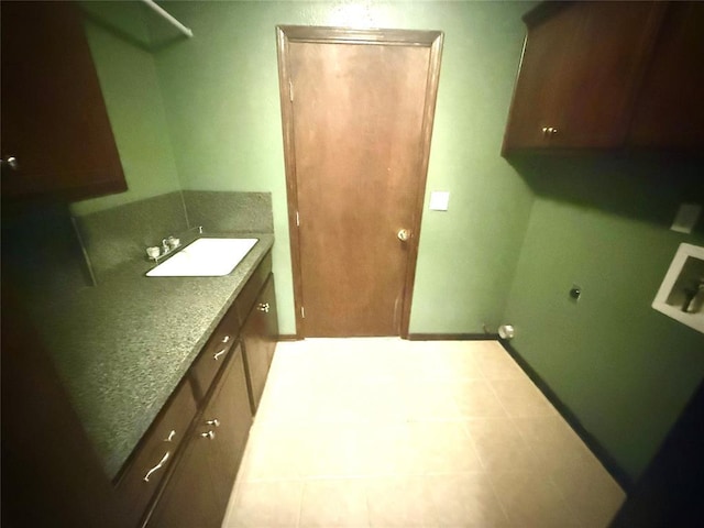 2608 SW 93rd, Oklahoma City, OK 73159 - washroom with hookup for a washing machine, electric dryer hookup, cabinet space, and tile patterned floors