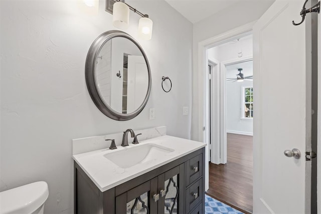 536 NW 48th St, Oklahoma City, OK 73118 - half bath with vanity and ceiling fan