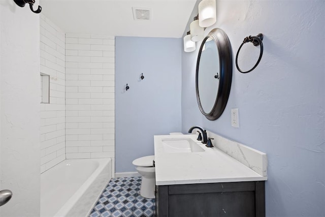 536 NW 48th St, Oklahoma City, OK 73118 - bathroom with vanity, tile patterned floors, and shower / bathtub combination