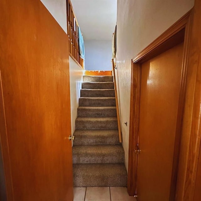 701 S 18th St, Clinton, OK 73601 - stairway with tile patterned flooring