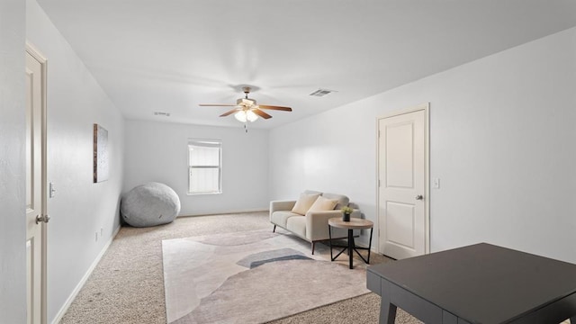3021 NW 179th Ct, Edmond, OK 73012 - sitting room with carpet and a ceiling fan