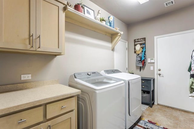 17425 White Hawk Dr, Edmond, OK 73012 - washroom featuring washing machine and dryer and cabinet space