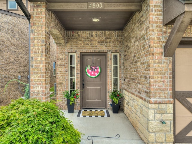 4800 Stelens Ct, Norman, OK 73071 - doorway to property with brick siding
