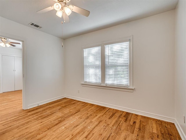500 Dakota St, Norman, OK 73069 - empty room with ceiling fan and light wood-type flooring