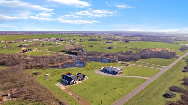 8960 N Banner Rd, Yukon, OK 73099 - aerial overview of property's location with rural landscape and a nearby body of water