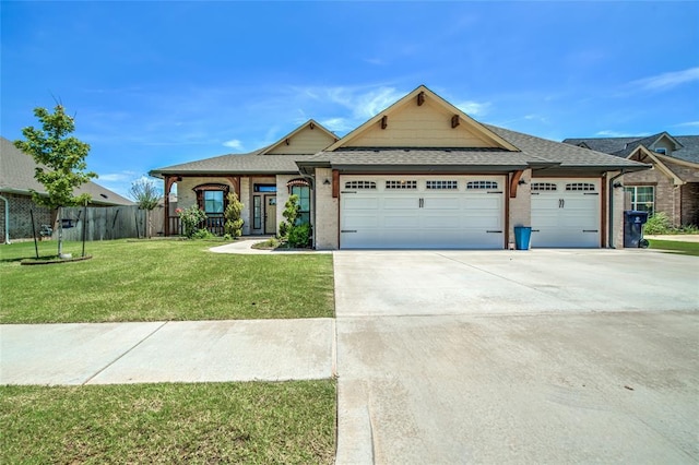 14812 Deerbrook Blvd, Oklahoma City, OK 73142 - ranch-style house featuring a garage, driveway, brick siding, and a shingled roof