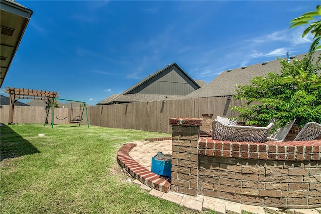14812 Deerbrook Blvd, Oklahoma City, OK 73142 - fenced backyard with a playground