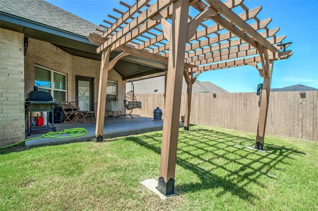 14812 Deerbrook Blvd, Oklahoma City, OK 73142 - view of yard featuring a pergola and a patio area
