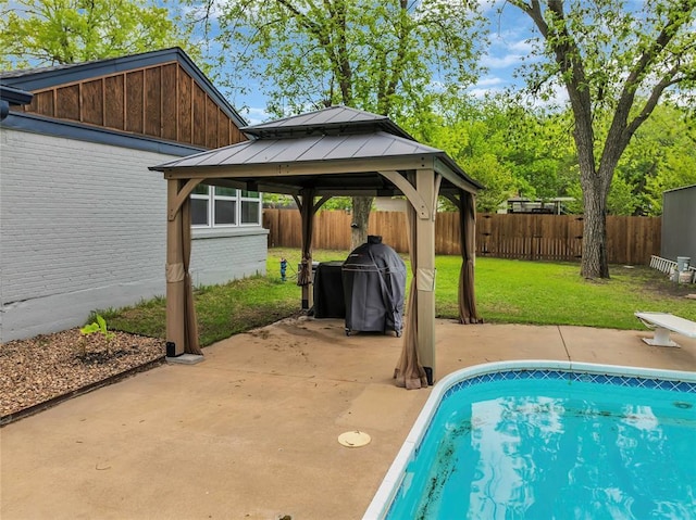 1800 SW 6th St, Ardmore, OK 73401 - view of pool featuring a gazebo, a patio area, and a fenced backyard