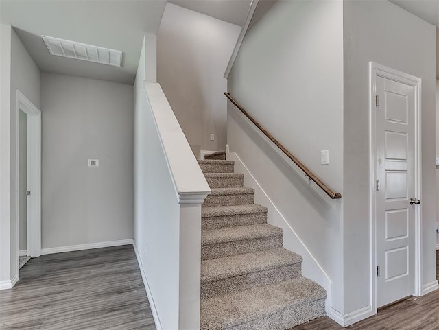 4205 Palmetto Bluff Dr, Mustang, OK 73064 - stairs with wood finished floors and baseboards