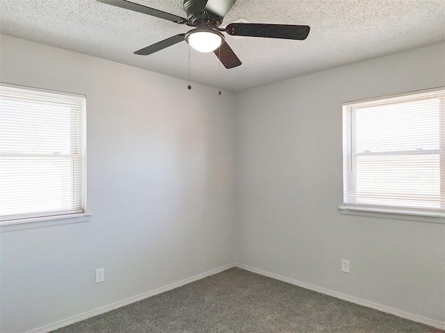 4713 Meench Dr, Del City, OK 73115 - spare room with carpet flooring, a ceiling fan, and a textured ceiling