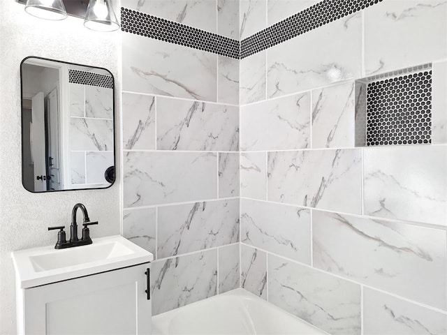 4713 Meench Dr, Del City, OK 73115 - bathroom with vanity and tub / shower combination