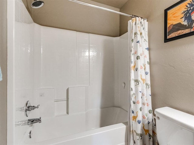 8025 Waters Edge Way, Del City, OK 73135 - full bathroom with shower / tub combo with curtain and a textured wall