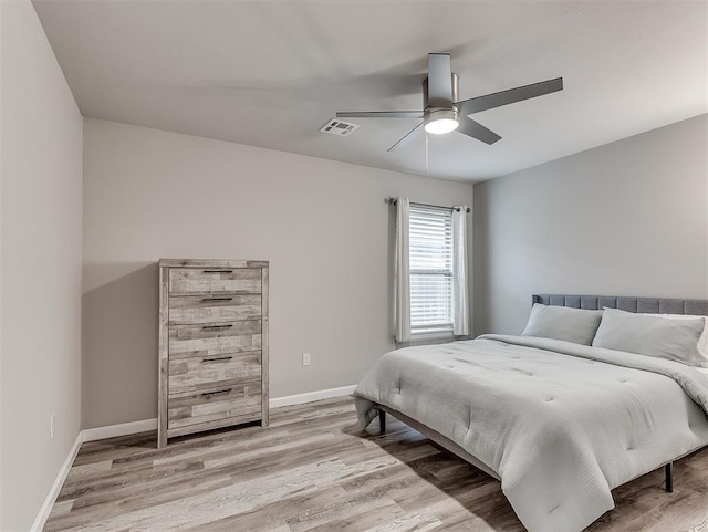 11604 SW 9th St, Yukon, OK 73099 - bedroom with wood finished floors and a ceiling fan