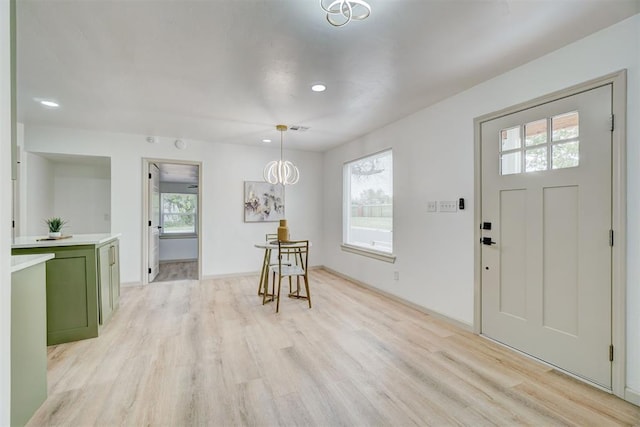 800 SW 26th St, Oklahoma City, OK 73109 - entryway with light wood finished floors and recessed lighting