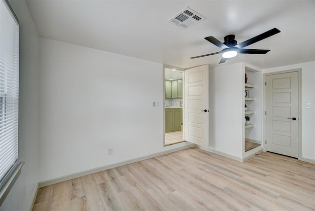 800 SW 26th St, Oklahoma City, OK 73109 - unfurnished bedroom with light wood-style flooring and a ceiling fan