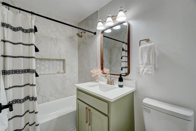 800 SW 26th St, Oklahoma City, OK 73109 - bathroom with vanity and shower / bath combo with shower curtain