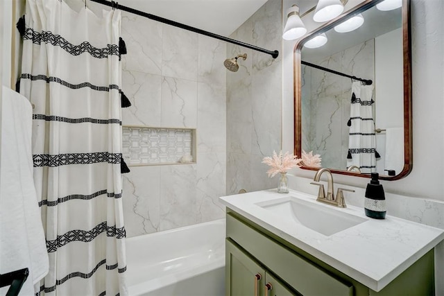 800 SW 26th St, Oklahoma City, OK 73109 - bathroom with shower / bath combination with curtain and vanity