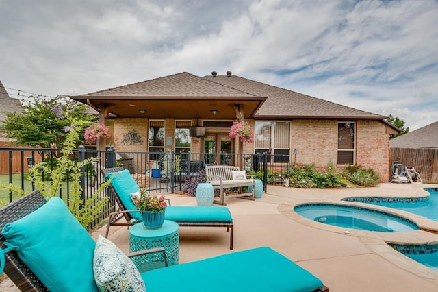 16204 Old Olive Way, Edmond, OK 73013 - view of pool featuring an in-ground hot tub and a patio area