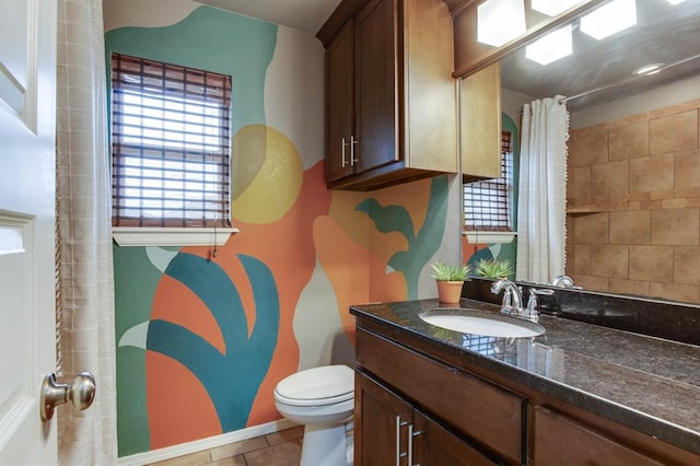 9124 NW 90th Cir, Yukon, OK 73099 - full bathroom featuring vanity, tile patterned flooring, and a shower with shower curtain