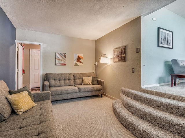 2028 Carlisle Rd, The Village, OK 73120 - carpeted living area featuring a textured ceiling and a textured wall