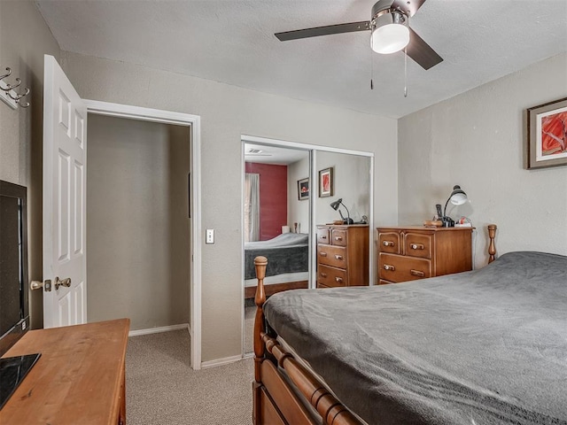 2028 Carlisle Rd, The Village, OK 73120 - bedroom featuring carpet, a closet, and a ceiling fan