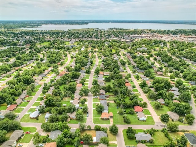 2028 Carlisle Rd, The Village, OK 73120 - aerial perspective of suburban area featuring a large body of water