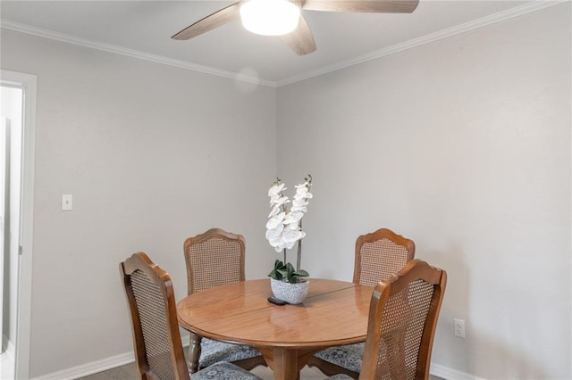 6100 N Brookline Ave Unit 20, Oklahoma City, OK 73112 - dining room with crown molding and a ceiling fan