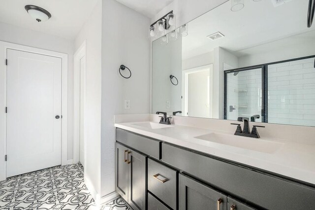 6404 SE 87th St, Oklahoma City, OK 73135 - full bathroom with double vanity and a shower stall
